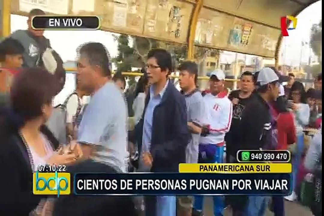Caos en la Panamericana Sur: cientos de personas pugnan por viajar
