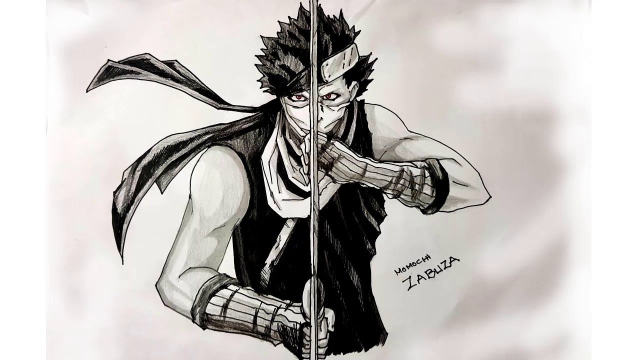 [ amazing ] drawing zabuza (Naruto cartoon) is very beautiful looks like a printer