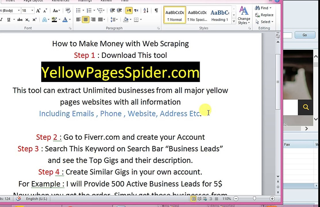 Make Money with Web Scraping Skill