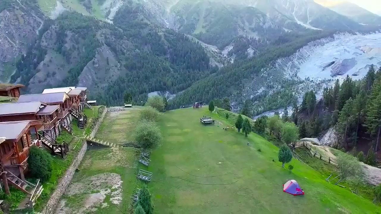 Drone Camera View of Nanga Parbat and Fairy Meadows