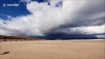 Time-lapse of intense storm clouds over Northern Ireland's Benone Beach