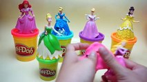 6 Play-Doh Disney Princess Collection - Cinderella, Aurora, Ariel, Belle, Rapunzel Surprise Eggs