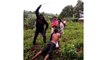 Thieves Mercilessly Flogged After Been Caught Red Handed Stealing Bananas