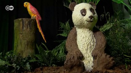 Esculturas gigantes de animais... de chocolate