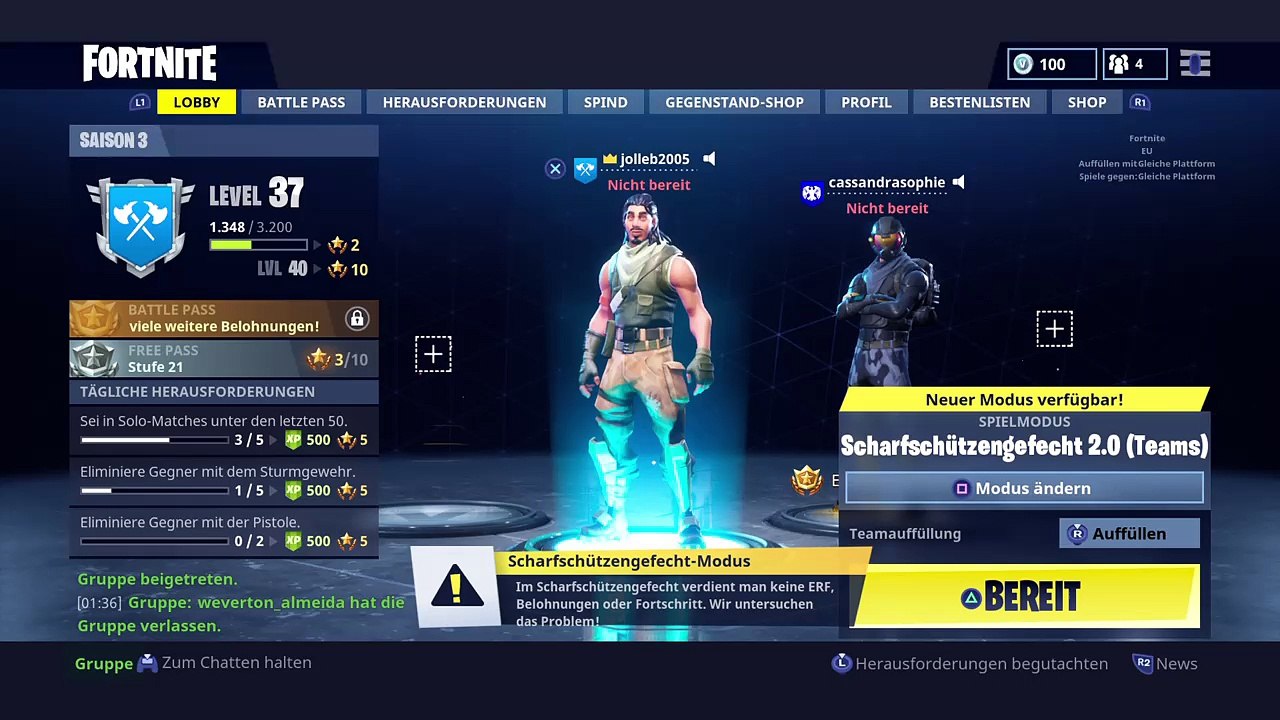 Fortnite auf Deutsch