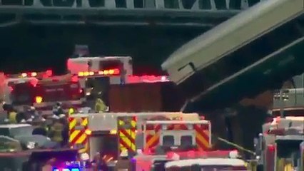 Así quedó el tren que descarriló en Washington