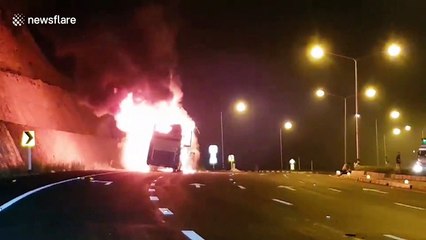 Busload of Burmese migrants burned alive in horror Thailand crash