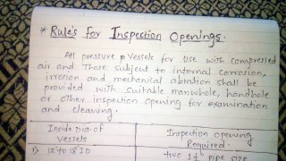 Inspection Opening Rules in fabrication of Pressure vessel