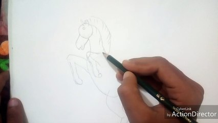 how to draw horse step by step