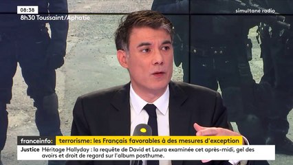 "L'état d'urgence c'est une mesure symbolique (...) Elle a un sens les premiers jours (...) Les besoins que l'on pouvait invoquer pour l'état d'urgence ne sont plus convocables", Olivier Faure, premier secrétaire du PS