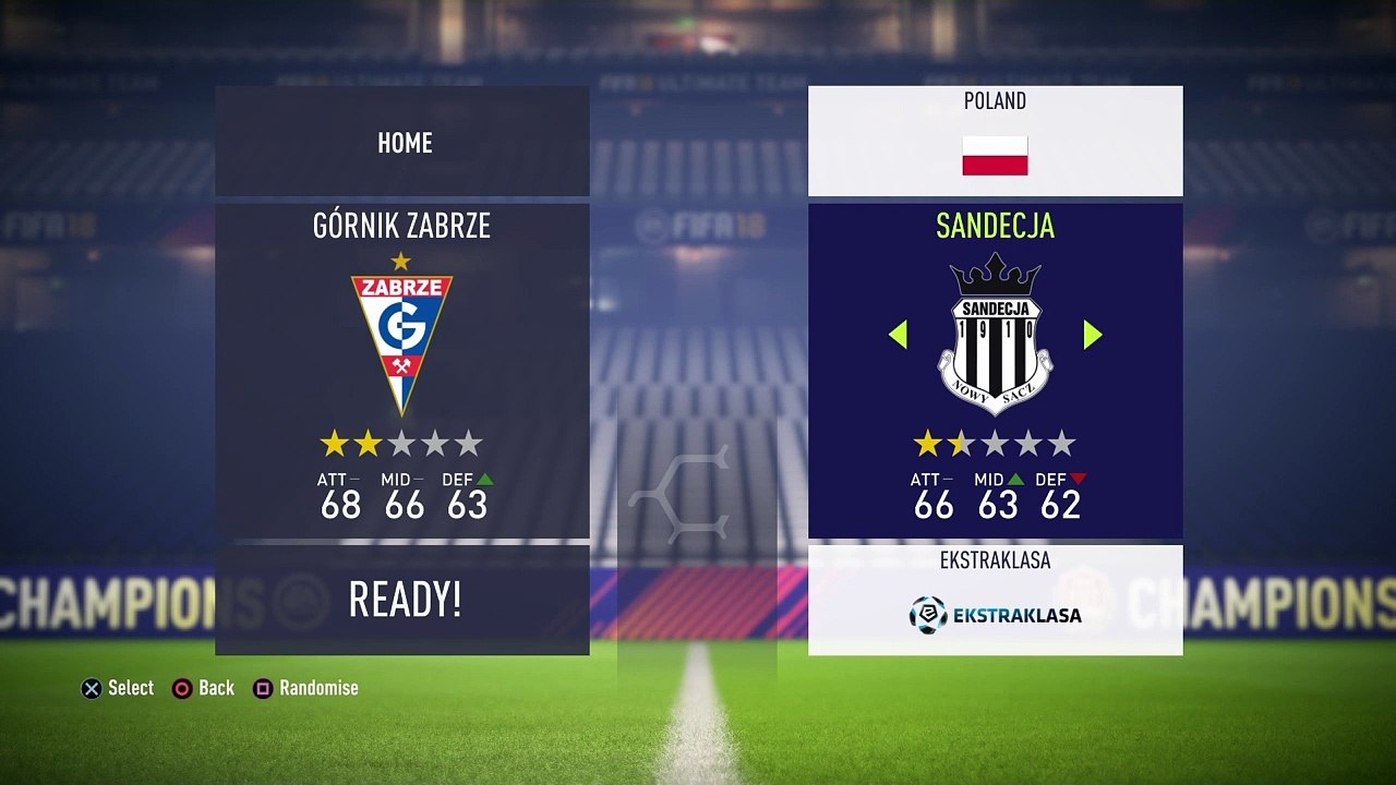 Polish Extraklasa - Gornik Sandecja fifa 18 simulation