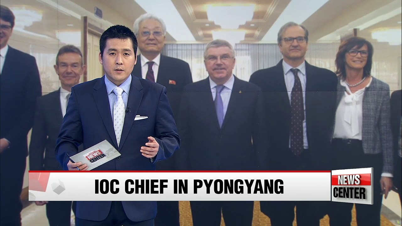 IOC chief Thomas Bach meets North Korea's sports minister Kim Il-guk in Pyongyang