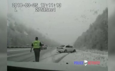 Etats-Unis : Un policier se fait faucher en pleine intervention sur l’autoroute (Vidéo)