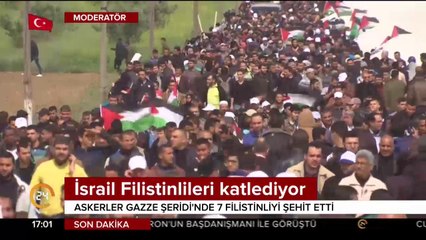 İşgalci İsrail gerçek mermilerle ateş açtı; 7 şehit, 500 yaralı