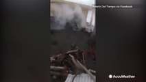 Surge of waves rips apart home in Puerto Rico