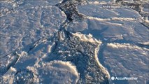 Drone footage captures close-ups of sea ice across North Atlantic