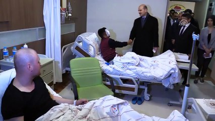 İçişleri Bakanı Soylu, yaralı askerleri ve güvenlik korucularını ziyaret etti - SİİRT
