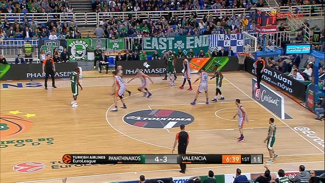 Ασύλληπτη alley-oop πάσα του Νικ Καλάθη για το κάρφωμα του Τζέιμς Γκιστ - Παναθηναϊκός vs Βαλένθια - 30.03.2018