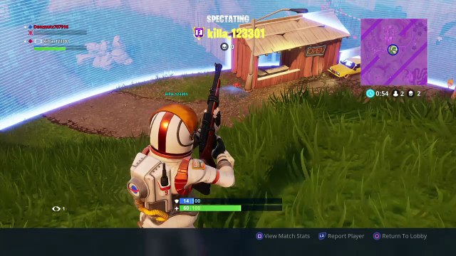 Fortnite killa_123301 and deeznutz707916 duo sniper squads win #NoScope victory royale first game