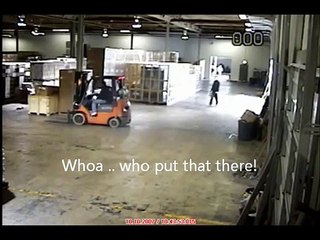 Forklift vs. Pole Accident- Don't bet the driver sees you