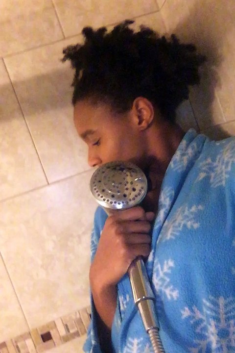 In the shower like...