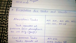Regulation for tanks & vessels