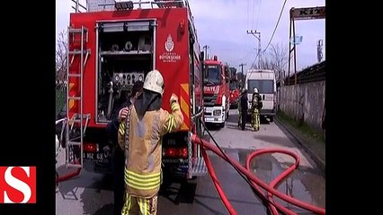 Ataşehir�de fabrikada yangın paniği