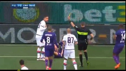 Marco Capuano Red Card - Fiorentina vs Crotone  1-0  31.03.2018 (HD)