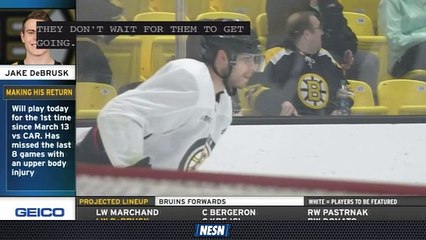 Jake DeBrusk Makes His Return To The Ice Against the Florida Panthers