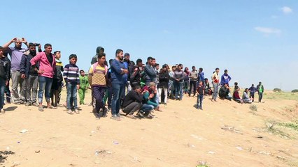 Gaza protesters gather at the border with Israel