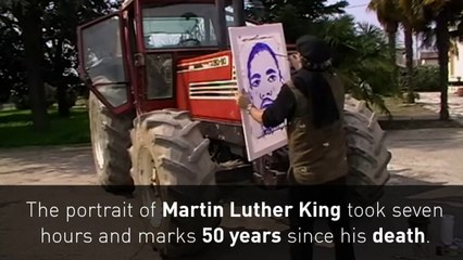Italian man creates huge Martin Luther King artwork