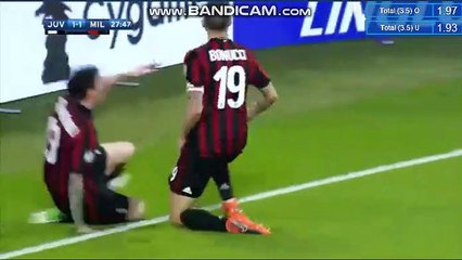 Juventus 1-1 AC Milan résumé et but But Leonardo Bunucci   - Serie A_