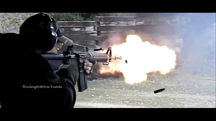 M4 Carbine, full auto in super slow motion, 600 frames/sec