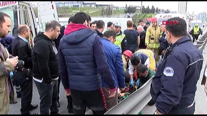 TEM'de polis aracı devrildi