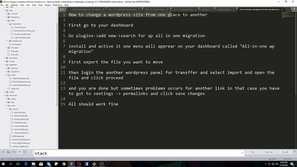 How to change a wordpress site from one place to another
