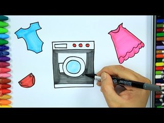 Cómo dibujar la lavadora