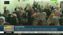 Realizan funerales de los 15 mártires palestinos en la franja de Gaza