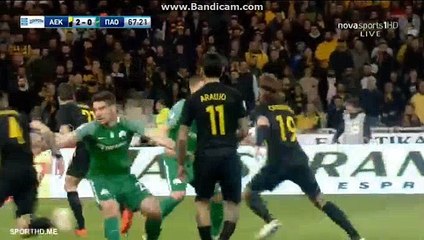 Скачать видео: Sergio Araujo Goal HD - AEK Athens FC 3-0 Panathinaikos 01.04.2018