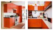 أحدث تصميمات لمطابخ ألومتيال بدرجات اللون البرتقالي بتصميمات عالميه