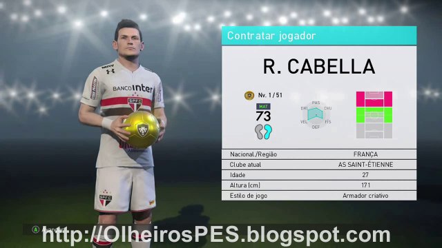 PES 2018 - Combinação de Olheiros para contratar R. Cabella do AS Saint-Étienne