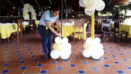 COMO HACER UNA FLOR CON GLOBOS PASO A PASO/ flower balloon columna de goblos con flores