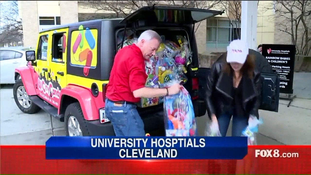 Dozens of Candy Baskets Delivered to Sick Kids at Ohio Children`s Hospital