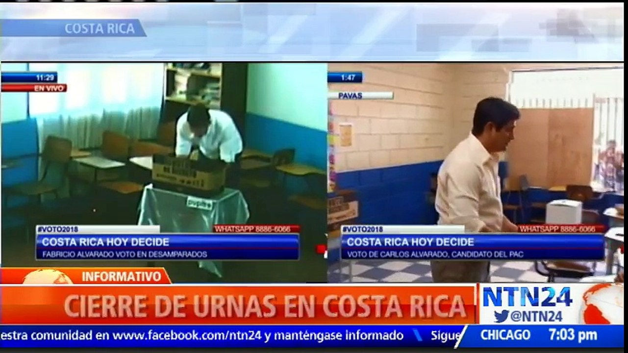 Fueron cerradas las urnas de la segunda vuelta presidencial en Costa Rica