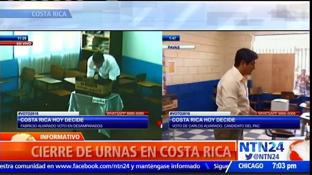 Fueron cerradas las urnas de la segunda vuelta presidencial en Costa Rica