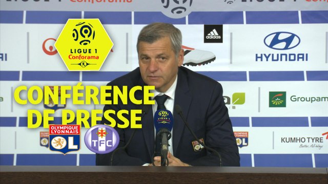 Conférence de presse Olympique Lyonnais - Toulouse FC (2-0) : Bruno GENESIO (OL) - Mickaël DEBEVE (TFC) / 2017-18