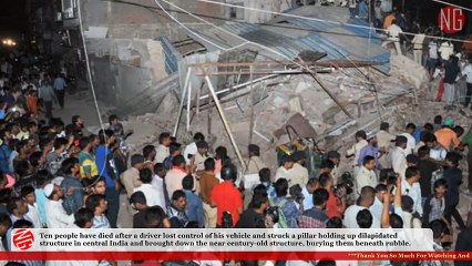 Indian Century-Old Dilapidated Building Rammed By Car