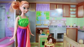 Barbie Toby plays inside at KidKraft Dollhouse