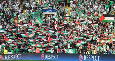 Celtic Taraftarları Maç Öncesi Statta Filistin Bayrağı Açtı