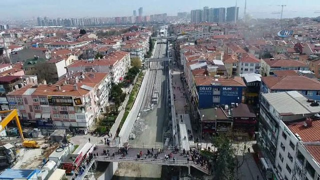 Halkalı-Sirkeci Banliyö hattında başlayan test sürüşleri havadan görüntülendi