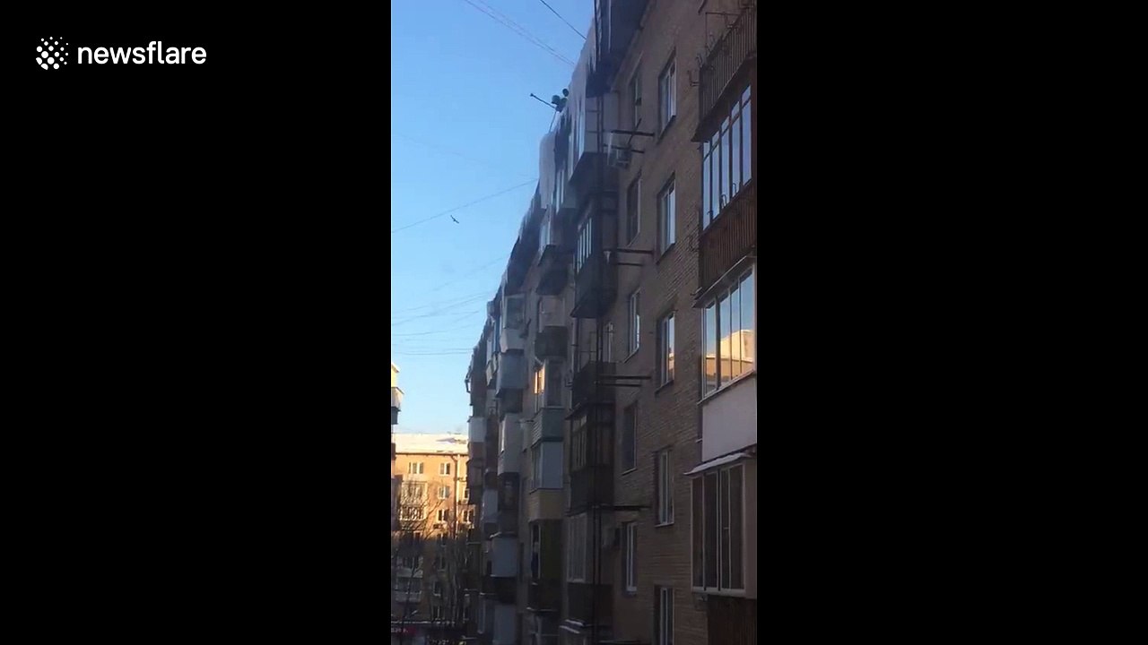 Workers fired after dropping icicles onto car